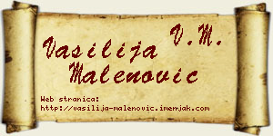 Vasilija Malenović vizit kartica